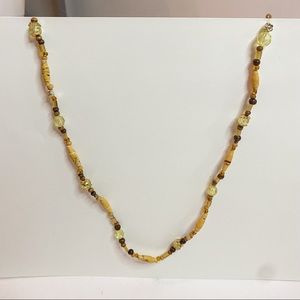Yellow Handmade Beaded Boho Necklace 💛